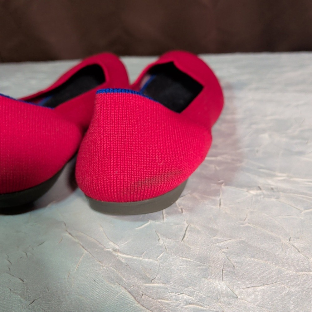 Rothy's The Flat Ballet Shoes Womens Size 9 Red Knit Round Toe Balletcore - Picture 8 of 9